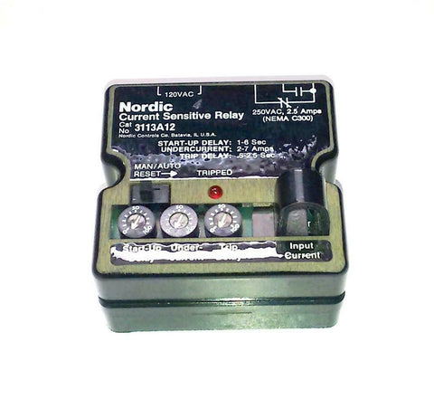 Nordic Control Nordic Controls 3113A12 Current Sensitive Relay 120 VAC USA