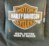 Harley Davidson Motorcycle Men's Flame Graphic Black Short Sleeve Shirt Size L