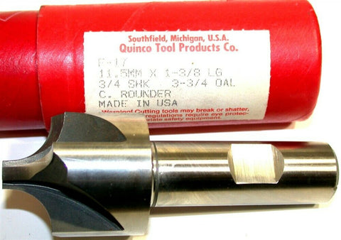 Up to 3 New Quinco 11.5MM Diameter Corner Rounding 4 Flute End Mills F-17