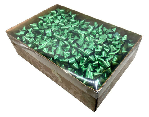 Brizzolari Premium 3-1/2" Green Star Gift Bow 3/4" Ribbon 15 Loop 70 Count