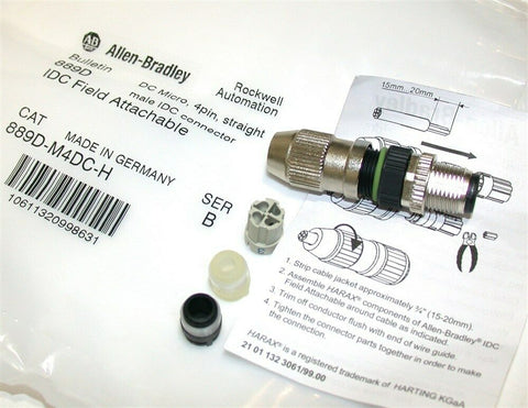 Up To 3 New Allen Bradley 4-Pin Insulation Displacement Connectors 889D-M4DC-H