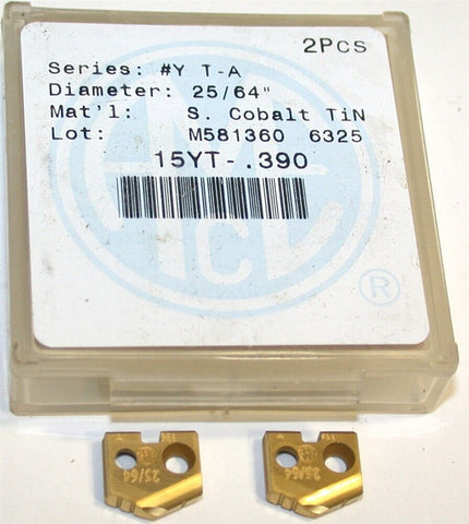 2 Allied Machine Original T-A 25/64" Spade Drilling Insert 15YT-.390
