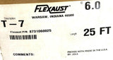 Flexaust T-7 Black Duct Hose Tubing 6" ID 25 Ft Length