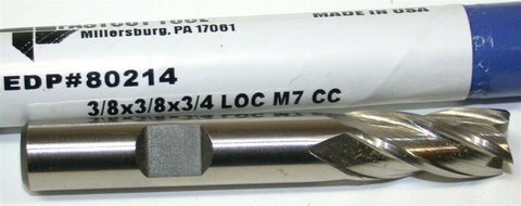Fastcut 3/8" 4 Flute Single End HSS End Mill 81009 New