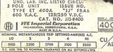 ITE JJ3-B400 3-Pole JJ-Frame Circuit Breaker 400A 600VAC 125/250VDC