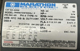 Marathon D393 Motor 1 HP 60 Hz 230/460V 50 Hz 3/4 HP 3 Phase 9VD56T34F5303JP
