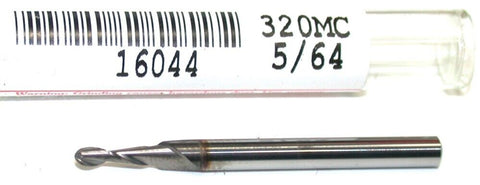 Garr Tool 2-Flute 5/64" Dia TiCN Carbide Spiral Flute Ball End 16044 New