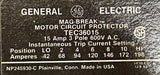 General Electric TEC36015 3-Pole Mag-Break Circuit Breaker 15A 600VAC 3 PH
