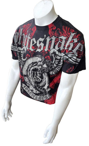 Hanes Men's Whitesnake Graphic Black Short Sleeve Shirt Size Medium