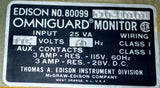 EDISON 80099 410-00101 OMNIGUARD MONITOR PLUG-IN MODULE 115 VOLTS 25 VA