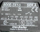 Allen-Bradley 800E-3X10 Series A Contact Block W/ Illuminated White Push Button