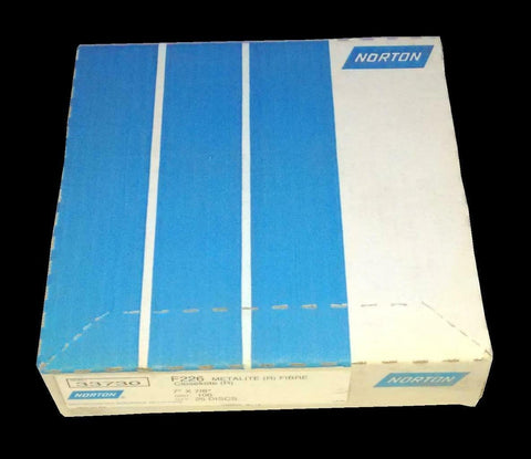 New Box of 25 Norton Metalite Fibre Closekote 100 Grit Sanding Discs 7" X 7/8"