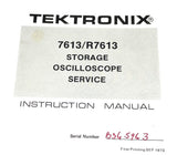 Tektronix 7613 / R7613 Storage Oscilloscope Service Instruction Manual