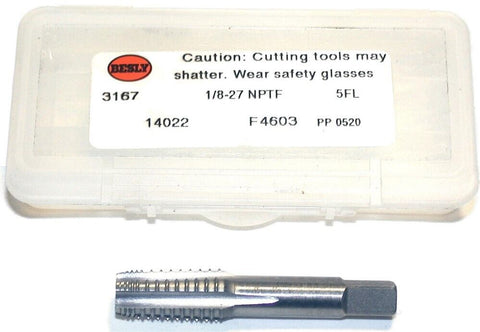 Besly 1/8"-27 NPTF 5 Flute 3167 Interrupted Thread Taper Pipe Tap 14022 New