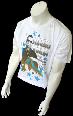 Alstyle Men's Ringo Starr And His All Star Band Tour 2010 White Shirt Size Large