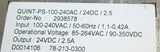 UP TO 2 PHOENIX CONTACT POWER SUPPLY QUINT-PS-100-240AC/24DC/2.5