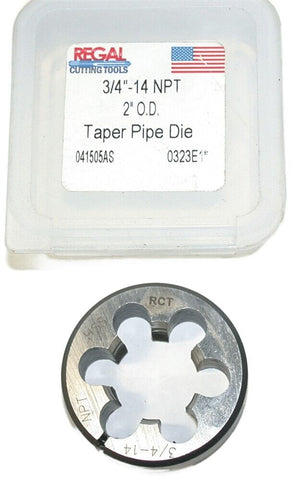 Regal Adjustable 3/4"-14 NPT HSS 2" OD Thread Pipe Die 041505AS