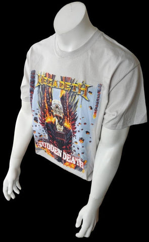 Gildan Men's Megadeth Sudden Death Tour 2010 Gray Short Sleeve Shirt Size Large
