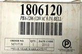 Potter PBA1206 6" Fire Alarm Bell Red 120VAC 1806120