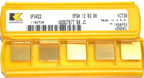 Lot of 5 New Kennametal Kendex Positive Carbide Turning Inserts SPG422 KC730