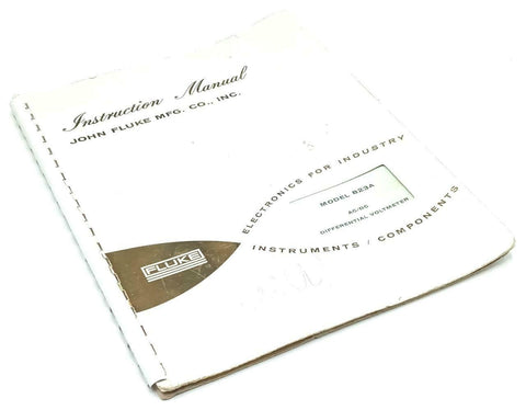 Fluke Model 823A AC/DC Differential Voltmeter Instruction Manual