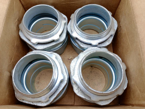 Pack of (4) O-Z / Gedney 4Q-150 LiquidTight Straight Connector 1-1/2" Iron