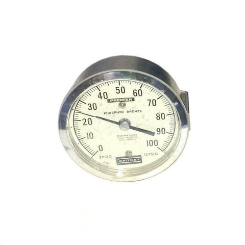 Crosby  GP1-148-3R  Premier Panel Mount Gauge 3-1/4" Face 1/4 NPT 3-15 PSIG