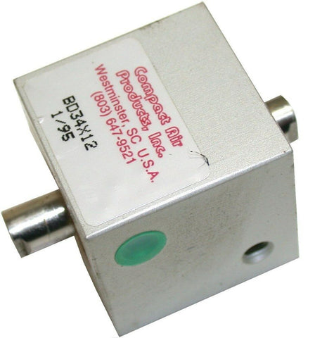 UP TO 7 NEW COMPACT SQUARE 1/2" NON-ROTATING DOUBLE END AIR CYLINDERS BD34X12NR