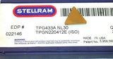 Lot of 7 New Stellram Indexable Turning Carbide Tin Coated Inserts TPG433A NL30