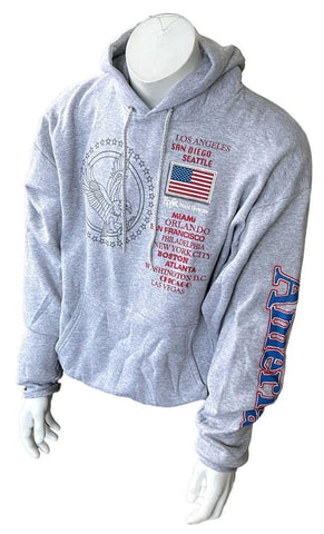 Hanes Epcot World Showcase USA Gray Hoodie Size Large