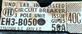 ITE EH3-B050 3 Pole Circuit Breaker 50A 480VAC 125/250VDC