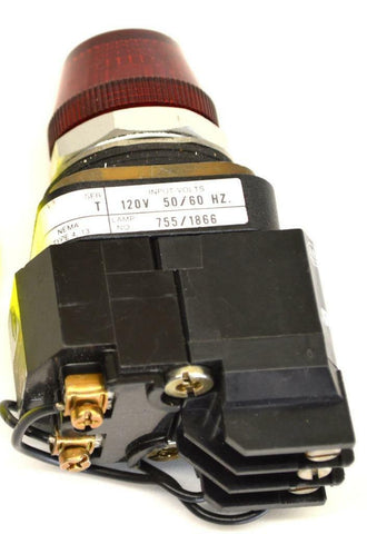 Allen Bradley 800T-N296 Series T Pilot Light Red W/ Relay Module (5 Available)