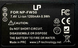 LP Li-ion Rechargeable Battery 7.4V 1200 mAh for Sony NP-FW50 (2 Available)