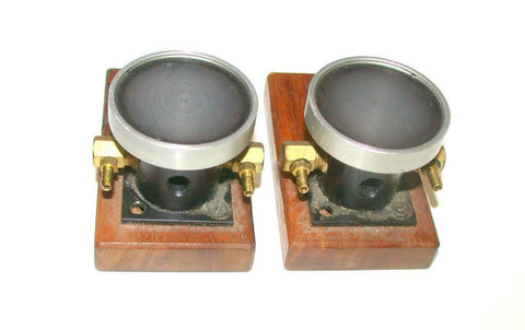 SET OF 2 CLIPPARD  PB-2  PNEUMATIC 3-WAY VALVE PUSHBUTTONS W/WOODENBASE