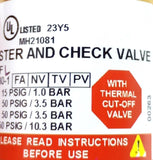 SGD 8491-F Flashback Arrestor & Check Valve 15-150 PSI 1/4" NPT