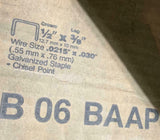Senco B06BAAP Box of 40,000 Galvanized Staples 1/2" Crown X 3/8" Leg