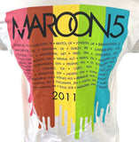 American Apparel Men's Maroon 5 2011 Graphic Tan Short Sleeve Shirt Size Large