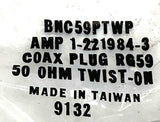 AMP BNC59PTWP BNC Twist-On Plug 1-221984-0 (20 Available)