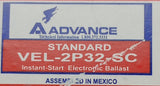 Lot of (2) Advance VEL-2P32-SC Instant-Start Electronic Ballast 277V 0.22A 60HZ