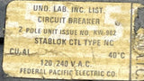Federal Pacific Electric NC225 2 Pole Circuit Breaker 25A 120/240VAC Plug-In