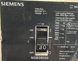 Siemens NGB3B030 3-Pole Circuit Breaker 30A 600VAC 50/60HZ 3 PH Bolt-On