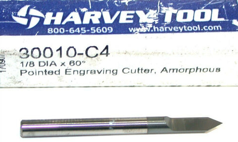 Harvey 1/8" Diameter 60 Degree Coated Carbide Engraving Cutter 30010-C4 New