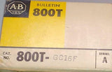 New Allen Bradley  800T-GC16F  Oiltight Pilot Pushbutton Control Unit Series A