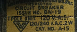 Lot of (2) Wadsworth Electric A-15 1 Pole Circuit Breaker 15A 120/240VAC
