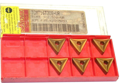Lot of 6 New Sandvik Indexable Turning Carbide Inserts TCMT 16T308-UR 435