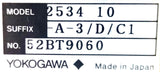 Yokogawa 2534-10-A-3/D/C1 Digital Power Meter 52BT9060 100-230VAC 50-60Hz