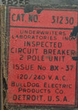 Bulldog Electric 31230 2 Pole Pushmatic Circuit Breaker 30A 120/240VAC