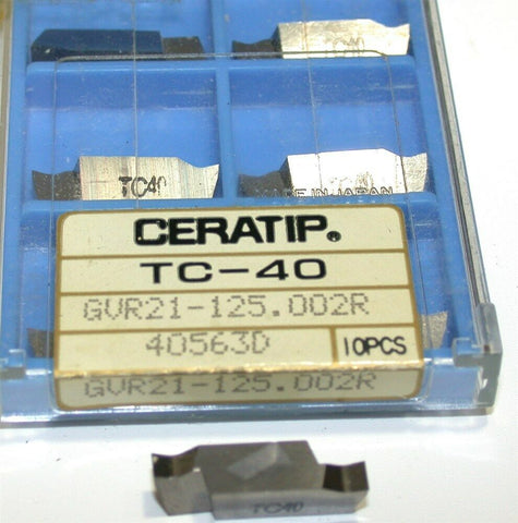 Lot of 10 New Kyocera Ceratip TC-40 Indexable Carbide Inserts GVR21-125.002R
