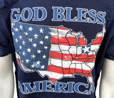 Fruit Of The Loom God Bless America Ohio USA Flag Graphic Shirt Size Large