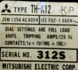 Mitsubishi S-K12 Contactor With TH-K12 Thermal Overload Relay 600VAC